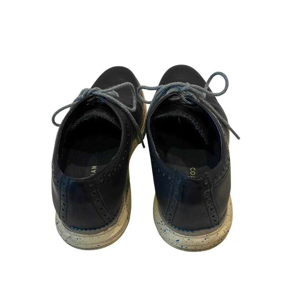 Cole Haan Lunargrand Oxford 8.5 Mens Navy Blue Leather Wingtip Speckled C12091